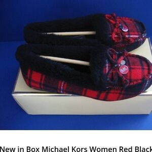 Michael Kors Red/Black "Cori" Moccasuns Sz 6 1/2